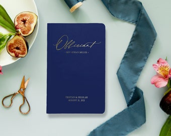 Libro de oficiante de boda, folleto o diario de comisionado de matrimonio personalizado, tapa blanda personalizada, cuaderno de oficiantes, varios colores OF0002