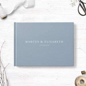 Wedding guest book, Custom gray landscape sign in book, Optional gold silver or rose gold foil, Personalized guestbook, Various cover colors image 2