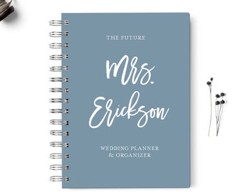 Wedding Planner Book, Personalized Wedding Organizer, Blush Pink Hardcover Spiral, Foil Cover, Mother of the Bride Gift