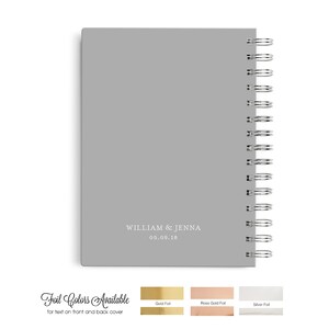 Wedding planner book, Event planning organizer, 6x8.75, Unique gift for the bride, Budget, Seating Chart Checklists, To do list, Gray Grey Bild 2