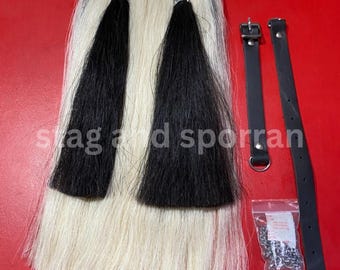 Kilt escocés hecho a mano, Sporran, de pelo de caballo blanco y cantle celta antiguo