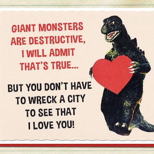 Valentines Day Card Monster Art Retro Valentine Vintage Card Geekery Alternate Histories