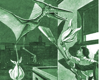New Baby Card, Expecting Card, Baby Shower, Dinosaur, Stork baby Shower, Pterodactyl, Geekery, Alternate Histories, Retro