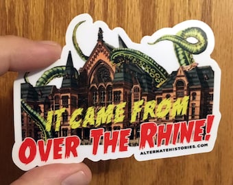 Cincinnati, Sticker, Vinyl Sticker, Cincinnati Art, Tentacle, Over the Rhine, Ohio, Alternate Histories, Geekery