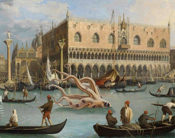Venice Art, Giant Squid, Kraken, Venice, Italy, Renaissance, Release the Kraken, Cthulhu, Italian Art, Alternate Histories, Geekery