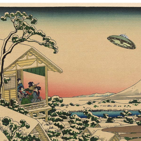 Japans Art, UFO, Alien Art, Teahouse, Japan, Historic Art, Vintage, Geekery, Flying Saucer, Alternate Histories