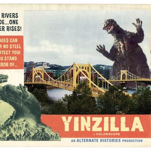 Pittsburgh Art Digital Print Movie Poster Humorous Art Andrew Yinz Pittsburghese  Sci Fi Art Monster Movie Monster Art