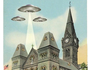Hollidaysburg, UFO Art, Blair County, Pennsylvania, Courthouse, Pennsylvania Art, Alternate Histories, Geekery, Flying Saucer
