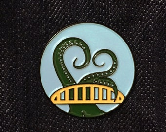 Bridge, Tentacle, Enamel Pin, Pittsburgh, Soft Enamel Pin, Cthulhu, Pin, Accesories