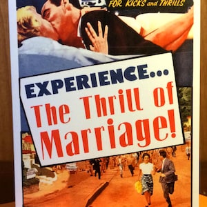 Marriage, Wedding Card, Marriage Card,Thrill, Bold, Retro print, b movie poster, SciFi Art, Wedding Congratulations, Alternate Histories