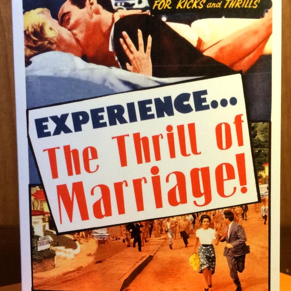 Marriage, Wedding Card, Marriage Card,Thrill, Bold, Retro print, b movie poster, SciFi Art, Wedding Congratulations, Alternate Histories