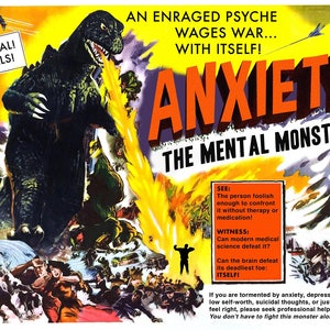 Anxiety, Monster Art, Digital Print, Monster, Anxiety Relief, Kaiju, Alternate Histories, Geekery, Self Help