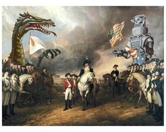 Revolutionary War, Digital Print, Virginia Art, Dragons, Robot art, SciFi Art, Geekery, Alternate Histories, American History