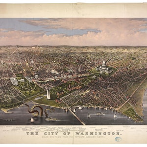 Washington DC Map Digital Print Washington DC Print Vintage Map Alternate Histories Geekery Octopus Art Cthulhu