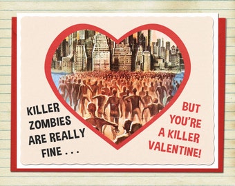 Valentine's Day Card Zombie Art Retro Valentine Vintage Card Geekery Alternate Histories Living Dead