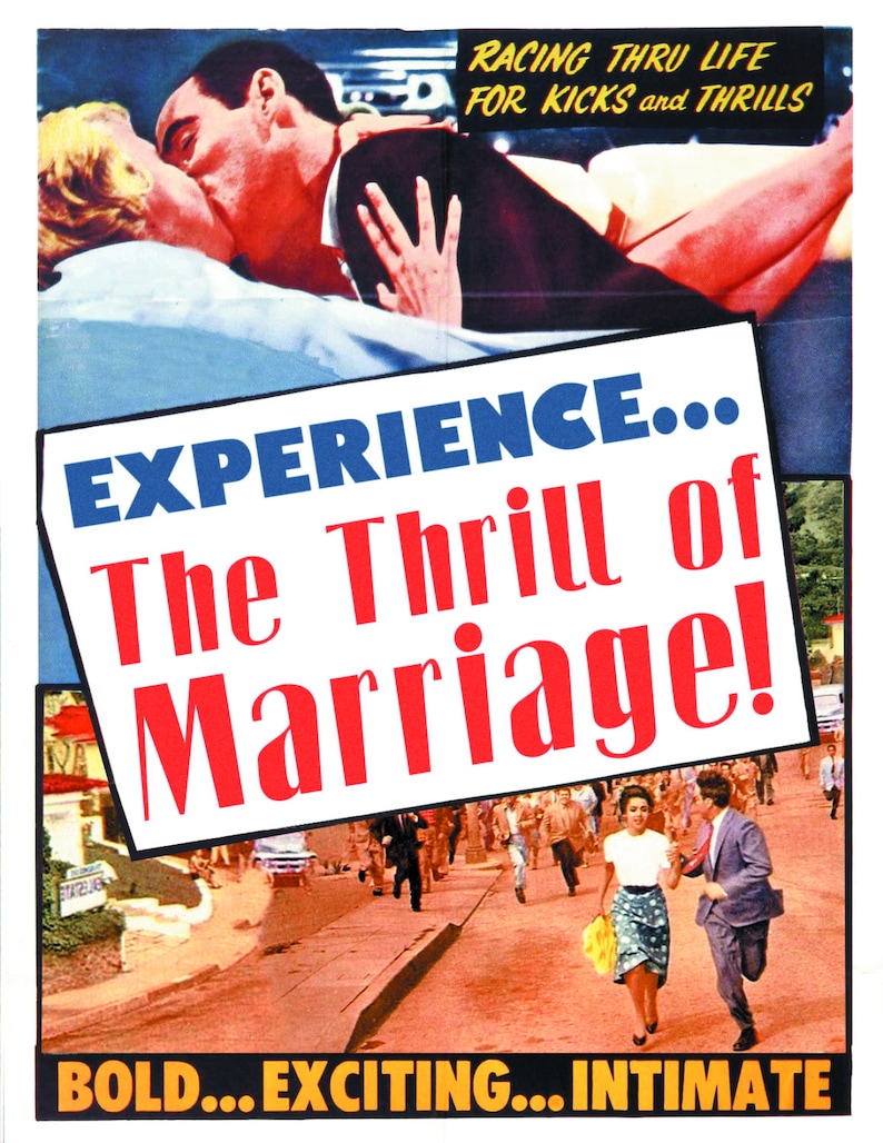 Marriage, Wedding Card, Marriage Card,Thrill, Bold, Retro print, b movie poster, SciFi Art, Wedding Congratulations, Alternate Histories image 3