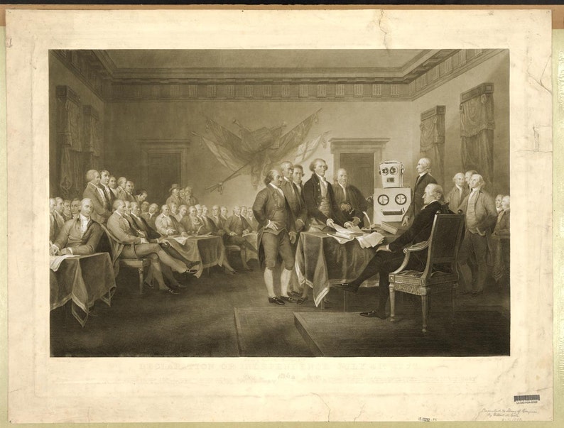 Digital Print, Declaration of Independence, Philadelphia, Robot Art, American History, Philadelphia print, Alternate Histories, Geekery image 1