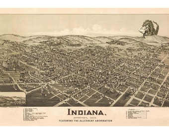 Indiana PA Digital Print Monster Art Indiana County Pennsylvania Beast Alternate Histories Geekery