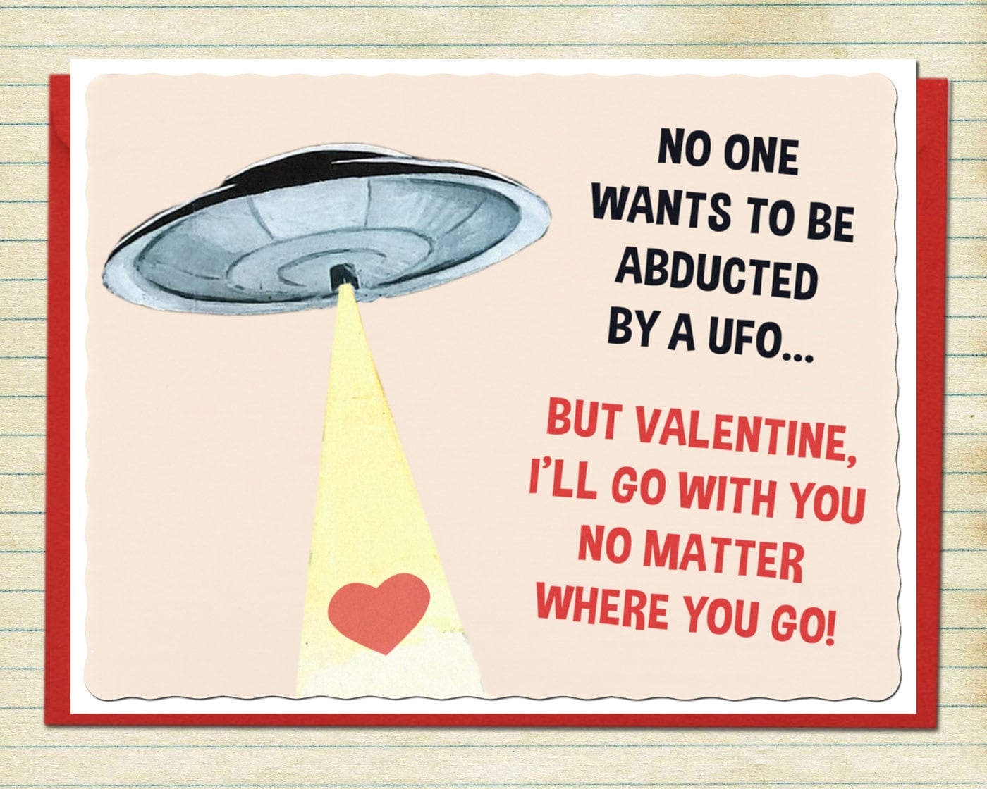 Valentine's Day Card UFO Art Retro Valentine Vintage Card - Etsy