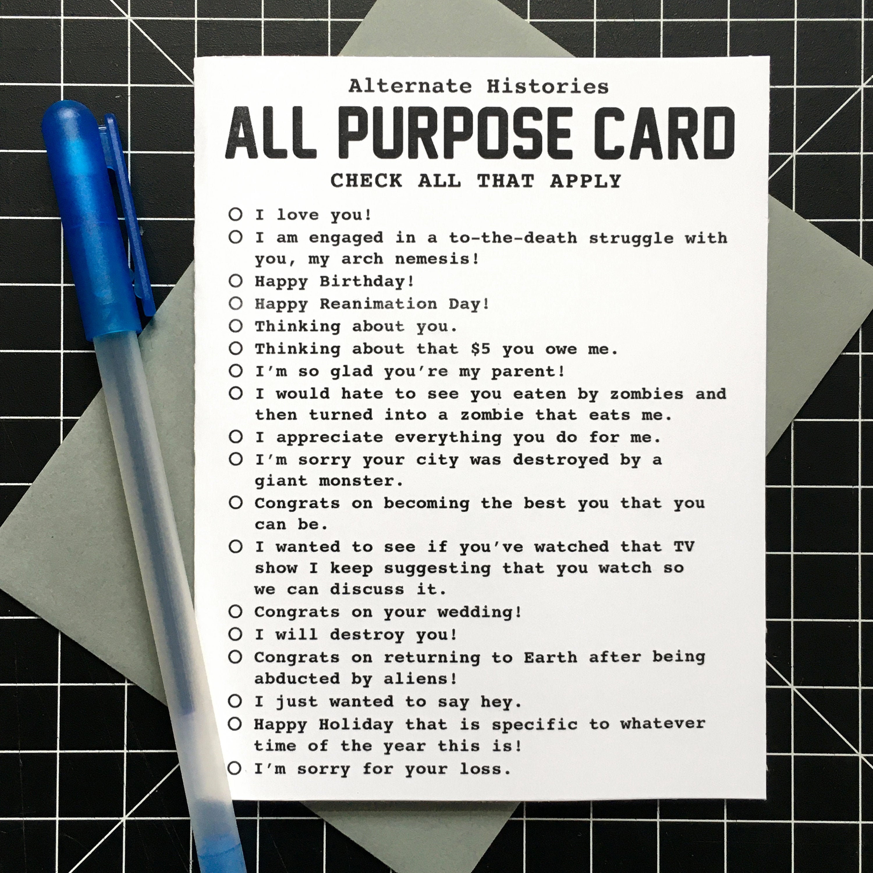 All Purpose Card Greeting Card Multi Use Humor Funny Card - Etsy All Purpose Card Greeting Card Multi Use Humor Funny Card - Etsy