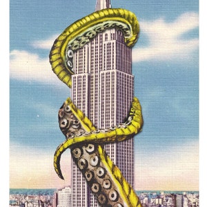 Digital Print, New York City, Octopus Tentacles, Empire State, Cthulhu, Giant Squid, New York, tentacle, Geekery, Alternate Histories