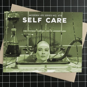 Self Care, Greeting Card, Self Card Card, Humor, Sci-Fi, 1950s, Retro, Me Time, Alternate Histories, Geekery