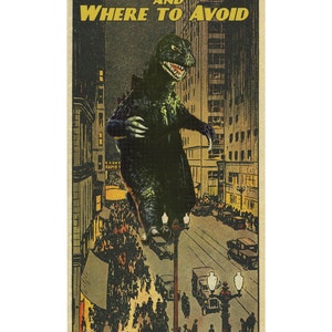 Chicago Art, Chicago Print, Monster Art, Chicago El, Vintage Chicago, Geekery, Kaiju art, Alternate Histories