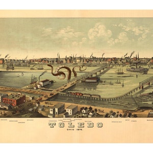 Digital Print, Toledo, Octopus Tentacles, Toledo oh, Monster Art, Alternate Histories, Wall Art, Geekery, toledo ohio, ohio
