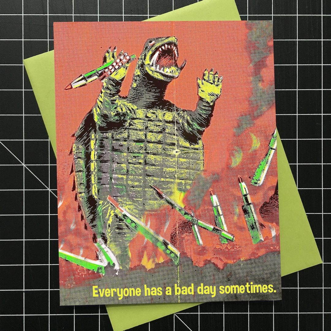 Bad Day, Sorry, Greeting Card, Condolences, Giant Monster, Kaiju ...