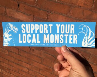 Bumper Sticker, Monster Art, Sticker, Vinyl Sticker, Monsters, Dinosaur Art, Tentacles, Alternate Histories, Pittsburgh, Geekery