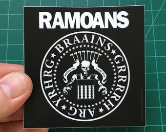 Ramoans, Zombie, Sticker, Vinyl Sticker, Ramones, Punk, Parody, Zombie Punk, Alternate Histories, Geekery