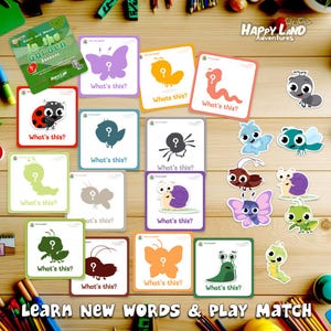 In the Garden Insect Shape Matching Game – Printable Bug Shape Activity | Preschool & Kindergarten Nature Learning | Homeschool STEM