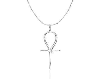 Ankh Necklace, Silver Necklace, Symbol Necklace, Egyptian Necklace, Egyptian Symbol, Silver Jewelry