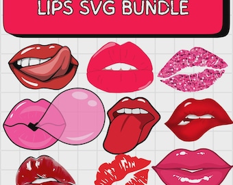 Romantic Dripping Lips Bundle | Valentine's Day SVG Files