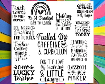 Teacher Quotes SVG Bundle | Funny, Inspirational Sayings (Digital Download)