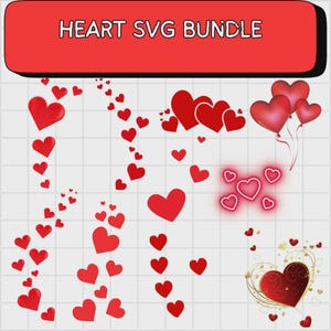 Red Heart SVG, Valentine&#39;s day svg, Red Hearts bundle, Love Svg, Heart svg, Instant Download , Lover Svg Bundle, Red Heart Png Bundle