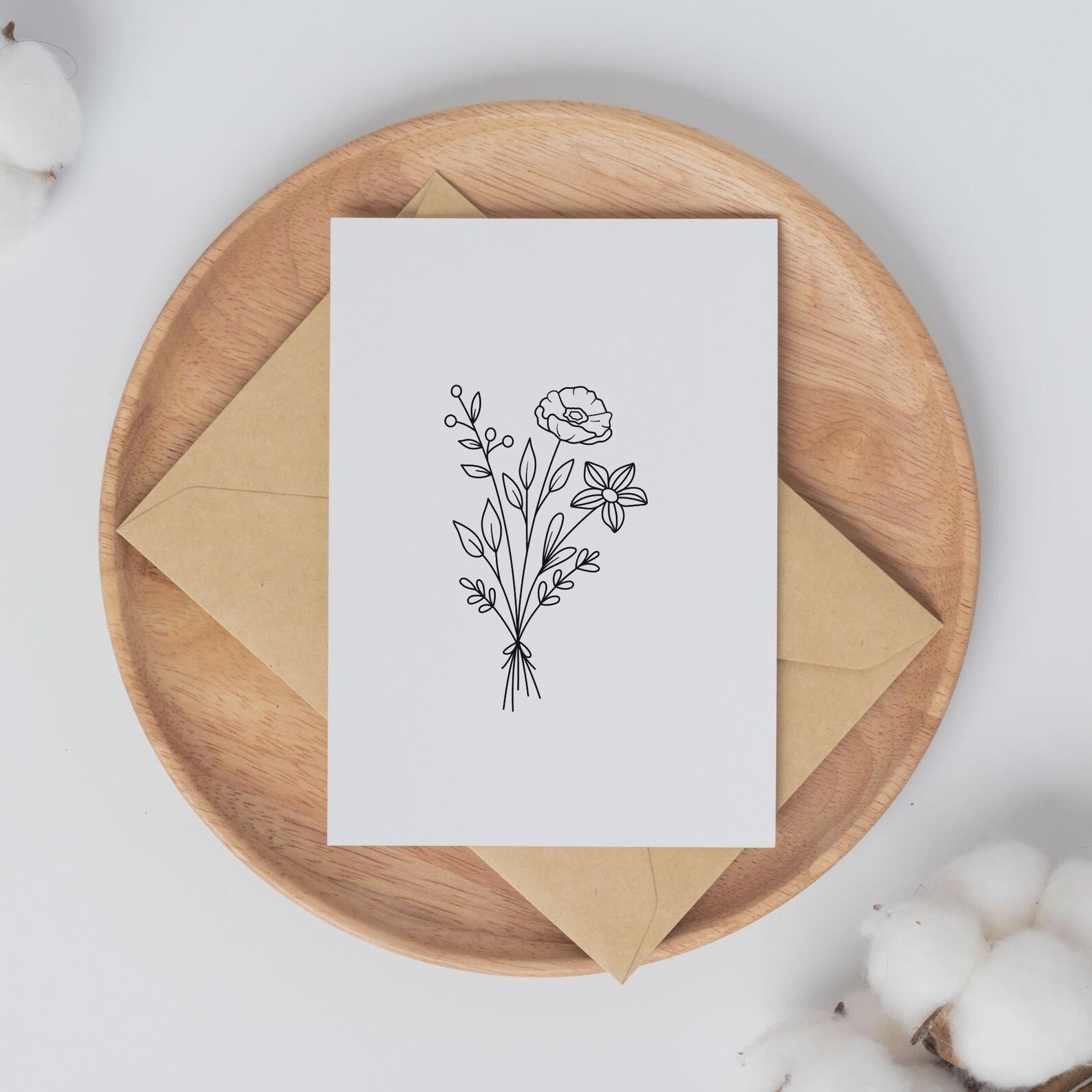 Wildflower Bouquet SVG Bundle | Boho Floral Line Art (digital Download ...