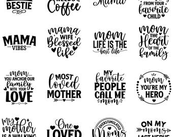 Mom svg Bundle | Mother’s Day SVG Designs | Mom Life Cut Files for Cricut & Silhouette | Funny Mom Sayings PNG DXF