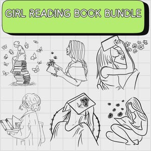 Meisje leesboek svg | boekkunst| leesboek svg| meisje met boeken| vrouw leest boek| persoon leest boek| vrouw svg