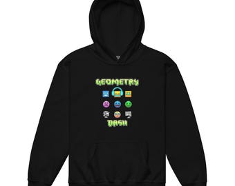 Geometry Dash-trui met capuchon: uniseks gamer-sweater voor jongeren