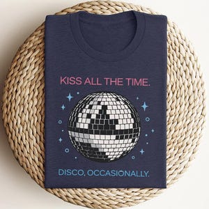 Kiss All The Time Disco Baby Tee : Retro Pop Star Concert Graphic Shirt, Trendy Musician Fan Gift, Aesthetic HS4 Inspired Y2K Style Top