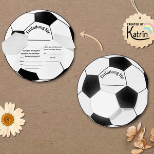 Football invitation to print | Children&#39;s birthday craft template | Football craft kit | A4 PDF printable template