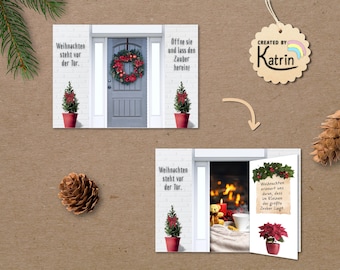 Biglietto di Natale stampabile | Modello per biglietto di auguri natalizio | Idea regalo dell'ultimo minuto | Biglietto di auguri con messaggio | Modello di stampa PDF in formato A4