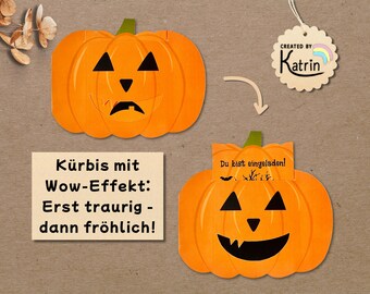 Printable Halloween Invitation | Kids' Halloween Party Craft Template | Pumpkin Craft Kit | A4 PDF Printable Template