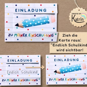 Printable school enrollment invitation | School enrollment boy girl | Schoolchild craft template | Back to school craft kit | A4 PDF print template