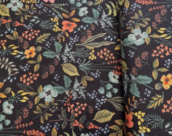 Last pieces Rifle Paper Co, Herb Garden Midnight CANVAS, Amalfi Collection, Cotton/Linen Blend, Upholstery Fabric,