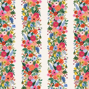 Wildwood-Garden Party Vines-Cream Fabric, Cotton+Steel Rifle Paper Co, Wildwood Collection, Cream Flower Fabric, Apparel Fabric image 3