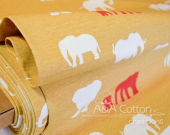 ORGANIC Fabric Interlock KNIT Certified Cotton, Birch fabric,The Herd Sun Knit textile from Serengeti  Interlock knits