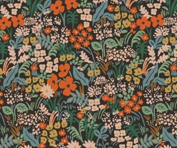Rifle Paper Co. Bon Voyage Meadow Unbleached Canvas Metallic - Cotton + Steel - PER QUARTER METRE Rifle Paper Co. Bon Voyage Meadow Unbleached Canvas Metallic - Cotton + Steel - PER QUARTER METRE
