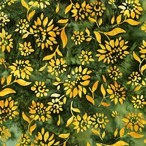 Artisan Batik, 18794-270 MEADOW von Lunn Studios, gekämmte Baumwolle, Summer Flowers Collection, Bekleidungsstoff, zum Quilten, Robert Kaufman